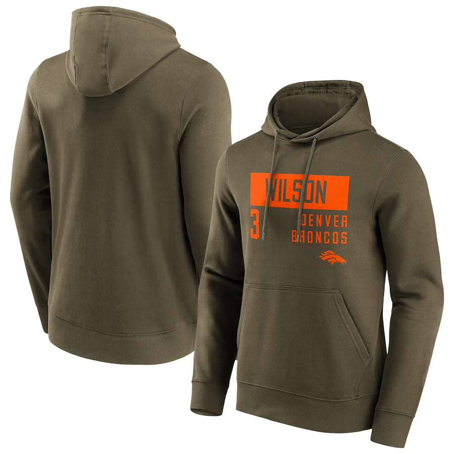 Men's Denver Broncos #3 Russell Wilson Fashion Name & Number Hoodie Men's Denver Broncos #3 Russell Wilson Fashion Name & Number Hoodie